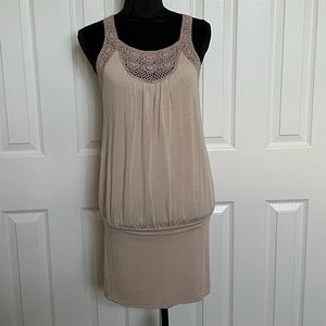 bebe tan sleeveless dress